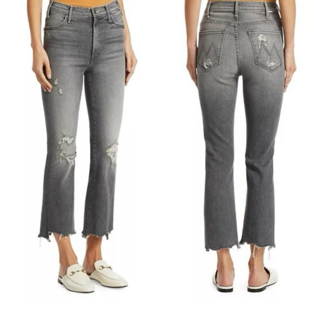 Mother Denim The Hustler Crop Step Chew Jeans In Scene Of The Crime Size 27